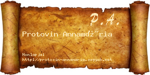 Protovin Annamária névjegykártya
